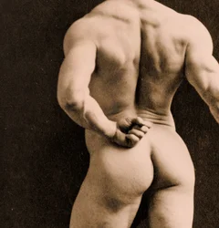 Eugen Sandow, i klassisk oldgræsk-romersk positur, ca. 1893